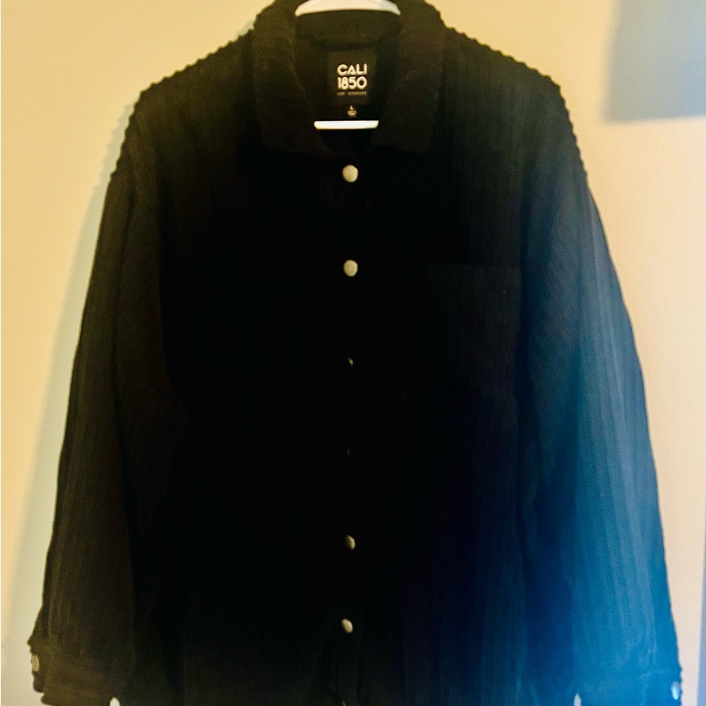 Women's Black Corduroy Shacket